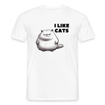 I like Cats - Männer T-Shirt - Weiß - Vorne - AI Model Male 178 dark (178cm)