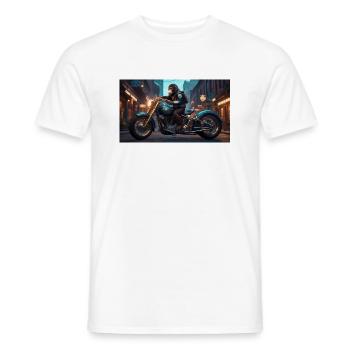 Cavalier facile - T-shirt homme - blanc - Devant - AI Model Male 178 dark (178cm)