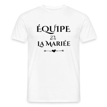 équipe de la mariée-team de la mariée - T-shirt homme - blanc - Devant - AI Model Male 178 dark (178cm)