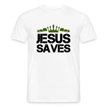 Jésus sauve - T-shirt homme - blanc - Devant - AI Model Male 178 dark (178cm)