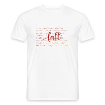 Herbst Vibes Kalligraphie Autumn Vibes Calligraphy - Männer T-Shirt - Weiß - Vorne - AI Model Male 178 dark (178cm)