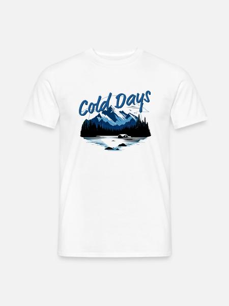Berghütte Winterszene | Coole Landschaft - Männer T-Shirt - Weiß