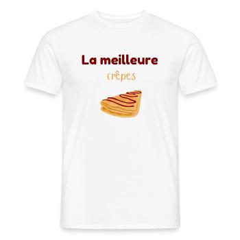 La meilleure crepes - T-shirt homme - blanc - Devant - AI Model Male 178 dark (178cm)