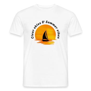 Klarer Himmel & Sommerstimmung - Männer T-Shirt - Weiß - Vorne - AI Model Male 178 dark (178cm)