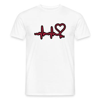 herz frequenz - Männer T-Shirt - Weiß - Vorne - AI Model Male 178 dark (178cm)