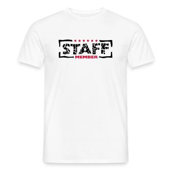 Staff Member Friends Team Staff Crew Logo - Men's T-Shirt - white - Front - AI Model Male 178 dark (178cm)