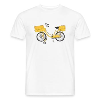 Postbote Post Brief Briefträger Fahrrad Geschenk - Männer T-Shirt - Weiß - Vorne - AI Model Male 178 dark (178cm)