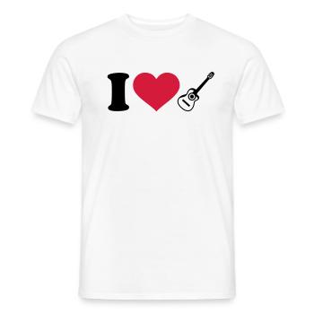 I love Guitar - Men's T-Shirt - white - Front - AI Model Male 178 dark (178cm)