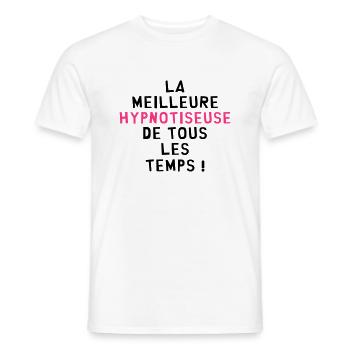 Hypnose / Hypnotiseur / Hypnotiseuse / Médecine - T-shirt homme - blanc - Devant - AI Model Male 178 dark (178cm)