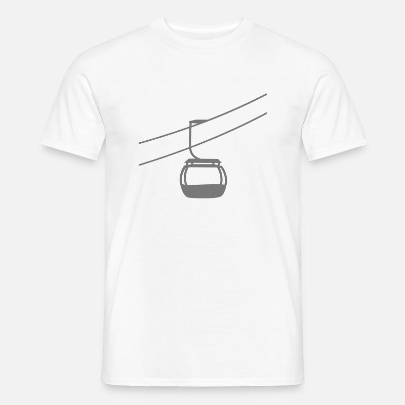 schwebebahn eine einzelne gondelbahn seilbahn gond - Männer T-Shirt - Weiß