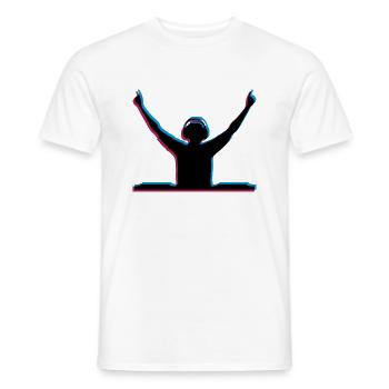 3D Effekt DJ - Männer T-Shirt - Weiß - Vorne - AI Model Male 178 dark (178cm)