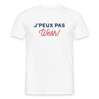 J'peux pas wesh - T-shirt homme - blanc - Devant - AI Model Male 178 dark (178cm)