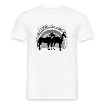 Les chevaux - T-shirt homme - blanc - Devant - AI Model Male 178 dark (178cm)