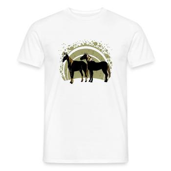 Les chevaux - T-shirt homme - blanc - Devant - AI Model Male 178 dark (178cm)