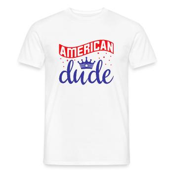 American Dude - Men's T-Shirt - white - Front - AI Model Male 178 dark (178cm)