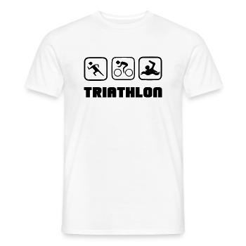 Marathon Triathlon Running Jogging Biking Cycling - Men's T-Shirt - white - Front - AI Model Male 178 dark (178cm)