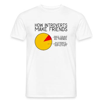 Comment les introvertis se font des amis 1 - T-shirt homme - blanc - Devant - AI Model Male 178 dark (178cm)