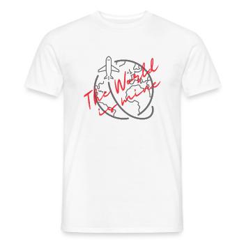 The World is mine - Männer T-Shirt - Weiß - Vorne - AI Model Male 178 dark (178cm)
