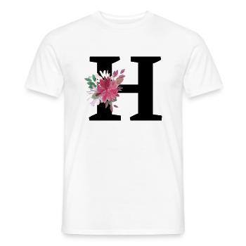 Buchstabe h blumig - Männer T-Shirt - Weiß - Vorne - AI Model Male 178 dark (178cm)