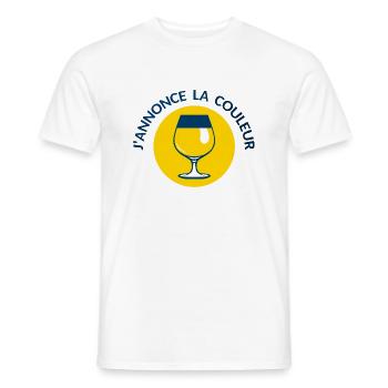 annonce couleur jaune ricar apero alcool humour - T-shirt homme - blanc - Devant - AI Model Male 178 dark (178cm)