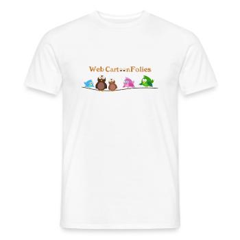 webcartoonfolies - Men's T-Shirt - white - Front - AI Model Male 178 dark (178cm)