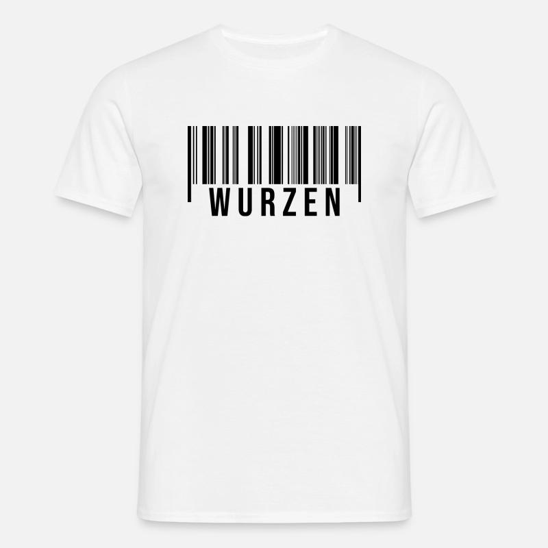 Wurzen Strichcode - Männer T-Shirt - Weiß