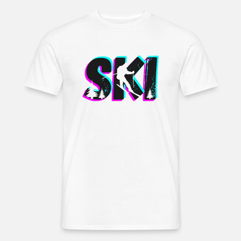 SKI - Männer T-Shirt - Weiß