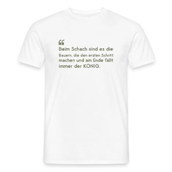 Funny sayings farmer vs. King - Men's T-Shirt - white - Front - AI Model Male 178 dark (178cm)