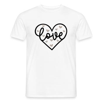 L’amour avec les cœurs - T-shirt homme - blanc - Devant - AI Model Male 178 dark (178cm)