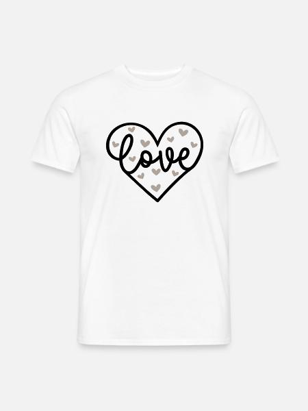 Love with Hearts - Men's T-Shirt - white