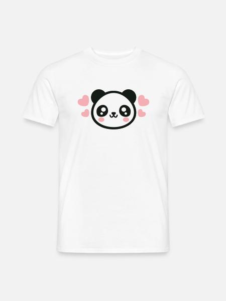 Loving Panda Face: Adorable Hearts - Men's T-Shirt - white