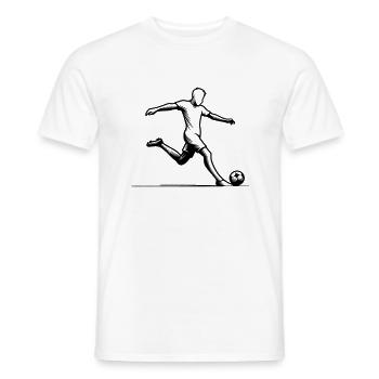 Minimalistische Fußballspieler-Silhouette - schwarz - Männer T-Shirt - Weiß - Vorne - AI Model Male 178 dark (178cm)