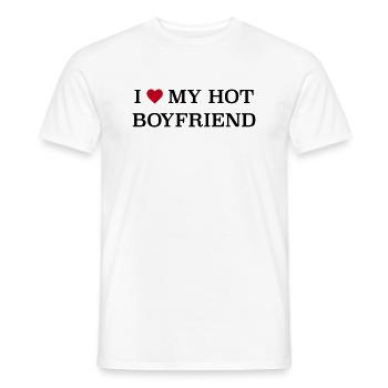 I love my hot Boyfriend - Männer T-Shirt - Weiß - Vorne - AI Model Male 178 dark (178cm)