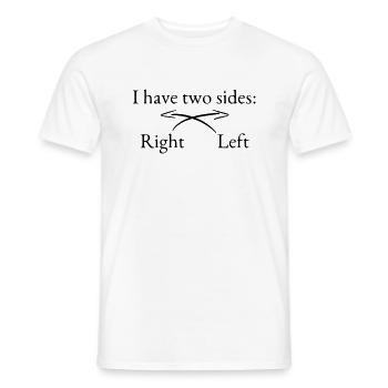 I have two sides - Men's T-Shirt - white - Front - AI Model Male 178 dark (178cm)