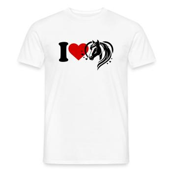 I love horses - Men's T-Shirt - white - Front - AI Model Male 178 dark (178cm)