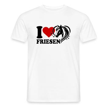 I love Pferd Friesen - Männer T-Shirt - Weiß - Vorne - AI Model Male 178 dark (178cm)