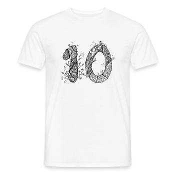10 Zahl Zen - Männer T-Shirt - Weiß - Vorne - AI Model Male 178 dark (178cm)