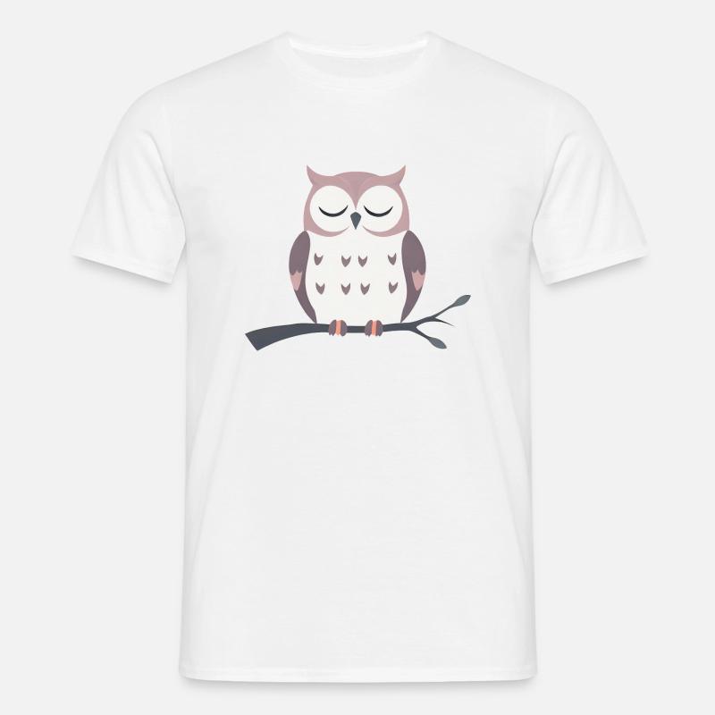 Schläfrige Eule - Männer T-Shirt - Weiß