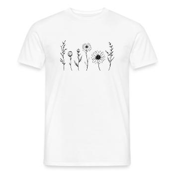 Blumen - Männer T-Shirt - Weiß - Vorne - AI Model Male 178 dark (178cm)