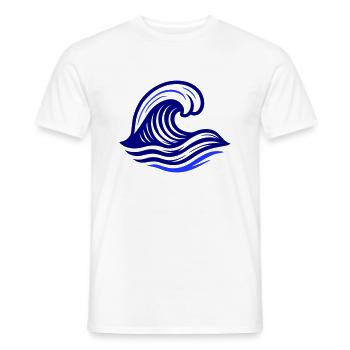 Wave Symbol Ocean - Men's T-Shirt - white - Front - AI Model Male 178 dark (178cm)