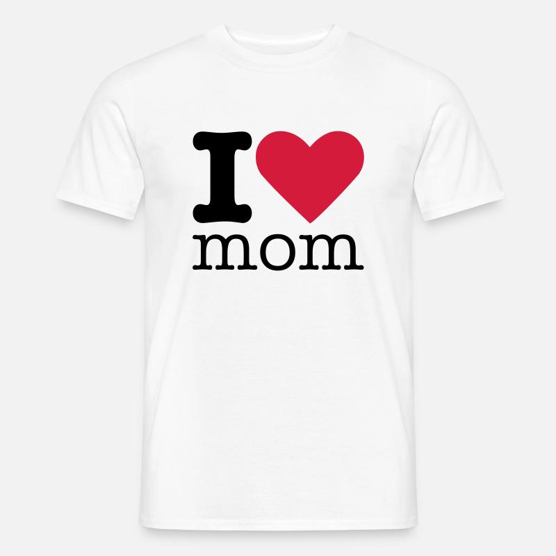 I Love Mom - T-shirt herr - vit