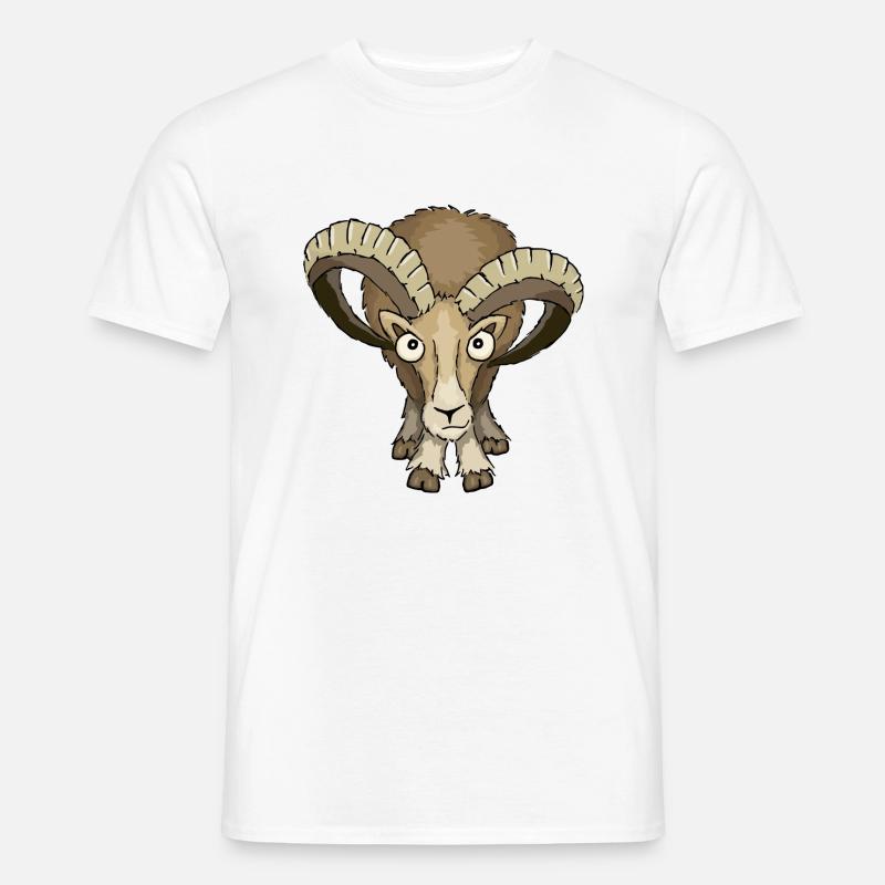 bockiges Mufflon - Männer T-Shirt - Weiß