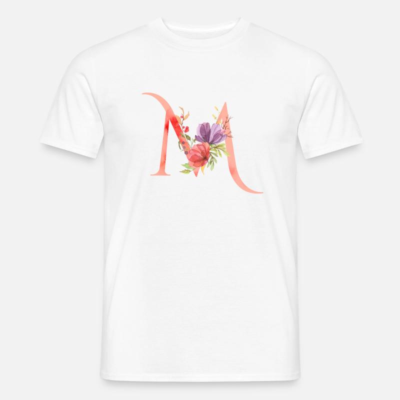 Buchstabe M - Männer T-Shirt - Weiß