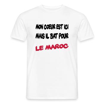 Mon coeur bat pour le Maroc - Männer T-Shirt - Weiß - Vorne - AI Model Male 178 dark (178cm)