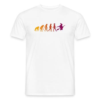Halloween Evolution T-Shirt Hexe Besen fliegen USA - Männer T-Shirt - Weiß - Vorne - AI Model Male 178 dark (178cm)