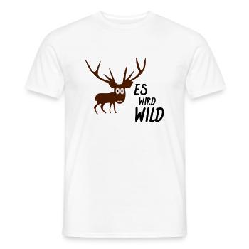 es wird wild - Männer T-Shirt - Weiß - Vorne - AI Model Male 178 dark (178cm)