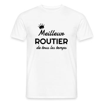 Routier / Chauffeur Poids-lourd / Camion / - T-shirt homme - blanc - Devant - AI Model Male 178 dark (178cm)