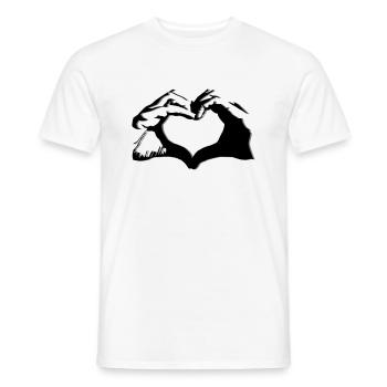 Hands shape heart - warm design - Men's T-Shirt - white - Front - AI Model Male 178 dark (178cm)