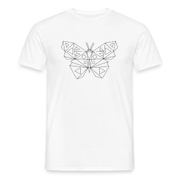 Art Low Poly - Papillon - T-shirt homme - blanc - Devant - AI Model Male 178 dark (178cm)