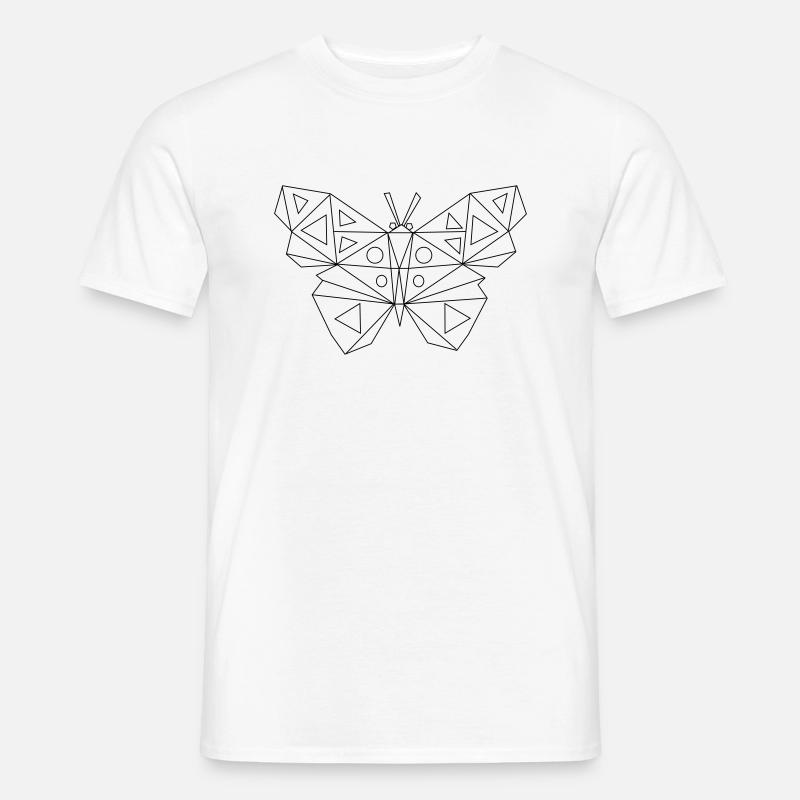 Low Poly Art - Schmetterling - Männer T-Shirt - Weiß